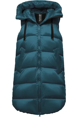 Bomboogie Femme, Vestes, Bleu, Taille: 38 FR Veste Légère en Nylon Brillant Garnie de Duvet