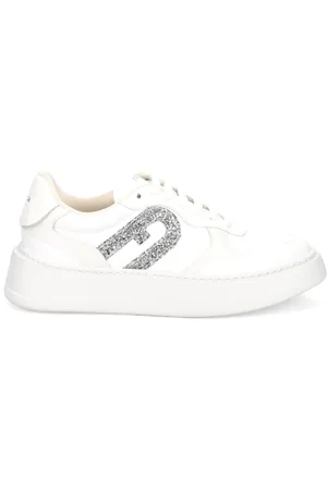 Furla Femme, Chaussures, Blanc, Taille: 40 EU Baskets Blanches à Lacets et Semelle Épaisse