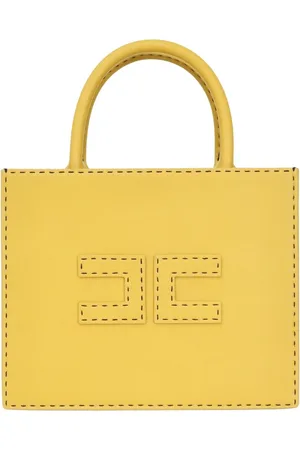 Elisabetta Franchi Femme, Sacs, Jaune, Taille: ONE Size Sac cabas jaune avec logo Double C