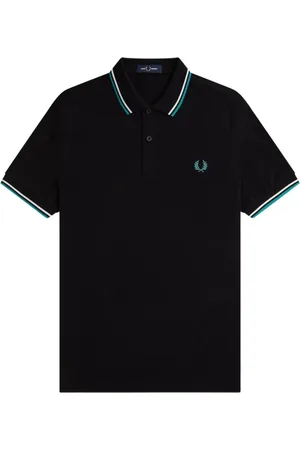 Fred Perry Homme, Tops, Noir, Taille: XL Polo avec Bordure à Double Ligne