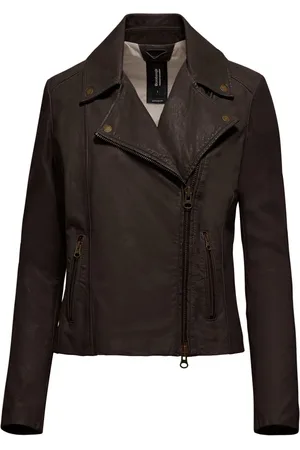Bomboogie Femme, Vestes, Brun, Taille: 38 FR Veste de motard en cuir
