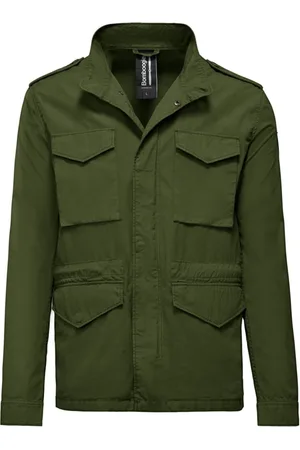 Bomboogie Homme, Vestes, Vert, Taille: S Veste Multipoches en Popeline de Coton