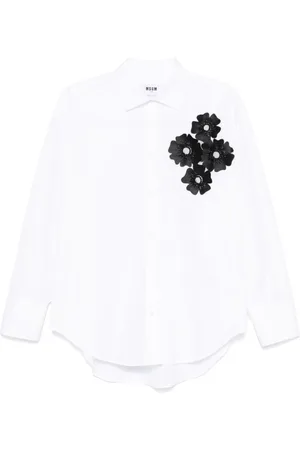 Msgm Femme, Blouses et Chemises, Blanc, Taille: 38 FR Chemise Bianco en Coton Mode Femme