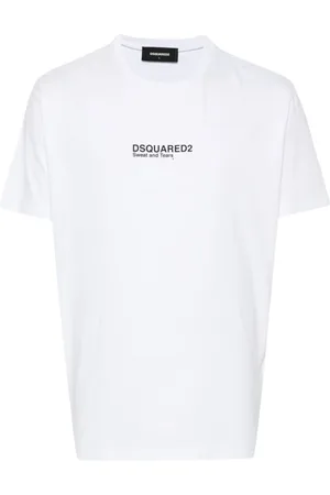 Dsquared2 Homme, Tops, Blanc, Taille: L T-shirt Logo Col Rond