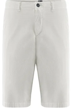 Bomboogie Homme, Shorts, Blanc, Taille: W32 Short Bermuda Chino en Piqué de Coton Stretch