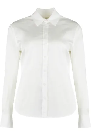 Calvin Klein Femme, Blouses et Chemises, Blanc, Taille: 40 FR Chemise Oxford en coton à ourlet arrondi