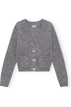 Ganni Femme, Pulls, Gris, Taille: 36 FR Gilet Douillet en Laine