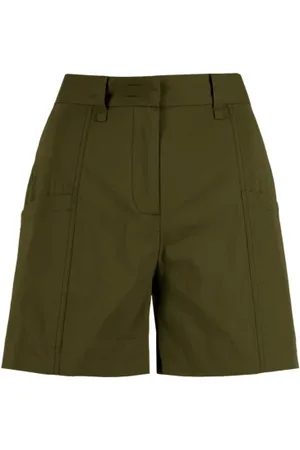 Bomboogie Femme, Shorts, Vert, Taille: 36 FR Short en satin de coton taille haute