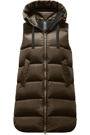 Bomboogie Femme, Vestes, Brun, Taille: 40 FR Venice Vest - Doudoune sans manches en nylon brillant