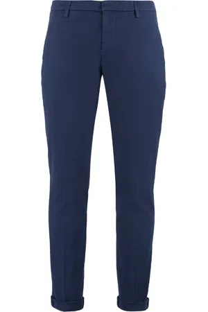 Dondup Homme, Pantalons, Bleu, Taille: W38 Pantalon Chino Stretch en Coton avec Poches Passepoilées