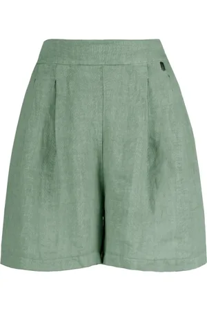 Bomboogie Femme, Shorts, Vert, Taille: 36 FR Bermuda en Lin