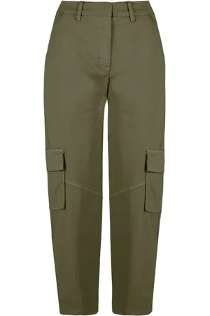 Bomboogie Femme, Pantalons, Vert, Taille: 38 FR Pantalon Cargo Taille Haute