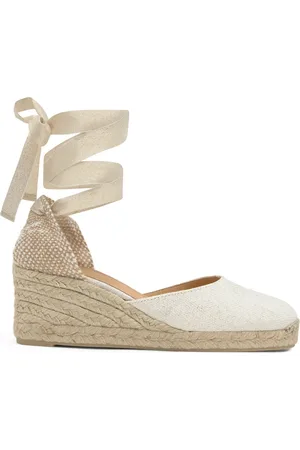 Castaner Femme, Chaussures, Blanc, Taille: 35 EU Alpargata compensée de 7 cm