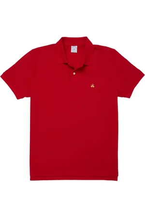 Brooks Brothers Homme, Tops, Rouge, Taille: L Polo Piqué Coupe Slim à Manches Courtes