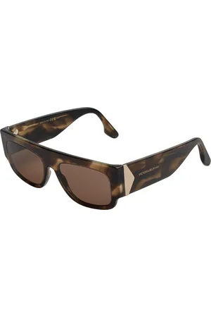 Victoria Beckham Femme, Accessoires, Brun, Taille: ONE Size Lunettes de soleil rectangulaires en acétate avec protection UV