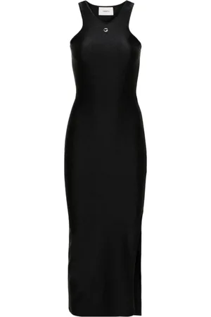 COPERNI Femme, Robes, Noir, Taille: 40 FR Robe Midi Noire Sans Manches en Satin