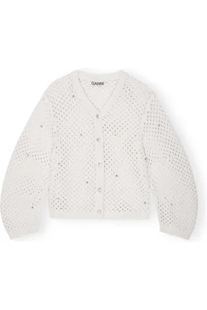 Ganni Femme, Pulls, , Taille: 40 FR Cardigan en coton avec strass