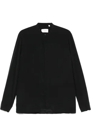 LANEUS Homme, Chemises, Noir, Taille: M Chemise Élégante en Soie Noire