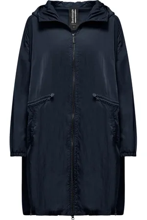 Bomboogie Femme, Manteaux, Bleu, Taille: 36 FR Parka Femme Non Doublée avec Cordon de Serrage Élastique