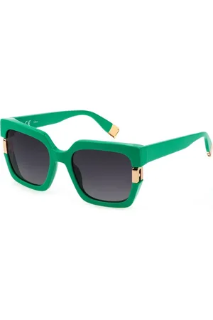 Furla Femme, Accessoires, Vert, Taille: ONE Size Lunettes de soleil vertes en acétate
