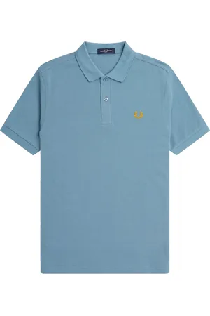 Fred Perry Homme, Tops, Bleu, Taille: M Polo Uni Coupe Slim
