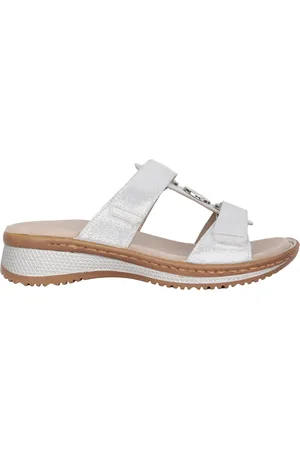 ARA Femme, Chaussures, Gris, Taille: 42 EU Sandale à glissière argent - Style Hawaii