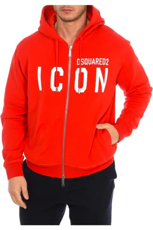 Dsquared2 Homme, Sweatshirts et sweats à capuche, Rouge, Taille: L Sweat à capuche zippé