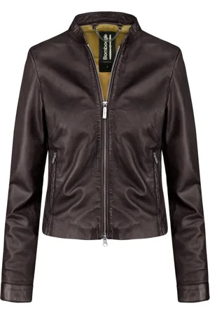 Bomboogie Femme, Vestes, Brun, Taille: 46 FR Veste en cuir Nappa Souple Natt