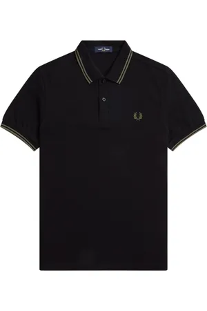Fred Perry Homme, Tops, Noir, Taille: XL Polo Classique en Coton avec Double Bande