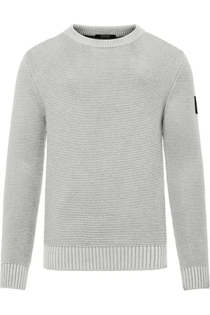 Bomboogie Homme, Pulls, Gris, Taille: 2XL Pull ras du cou en coton teint à froid