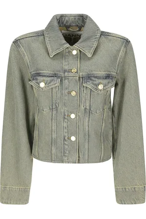 Ganni Femme, Vestes, Brun, Taille: 42 FR Veste en denim épais surteinte