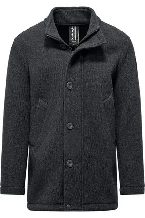 Bomboogie Homme, Manteaux, Bleu, Taille: S Manteau en Laine Bouillie à Col Montant