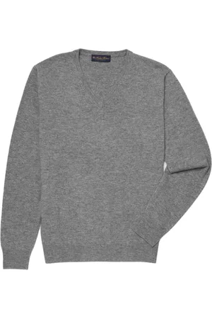 Brooks Brothers Homme, Pulls, Gris, Taille: S Pull en cachemire à col en V