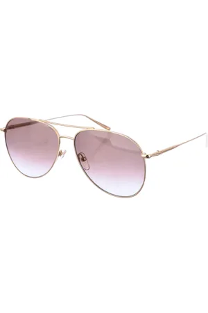 Longchamp Femme, Accessoires, Gris, Taille: ONE Size Lunettes de soleil ovales à monture métallique