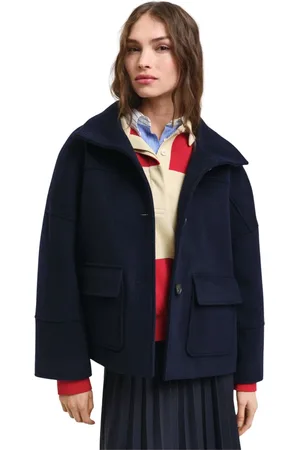 GANT Femme, Vestes, Bleu, Taille: 42 FR Veste Courte en Laine