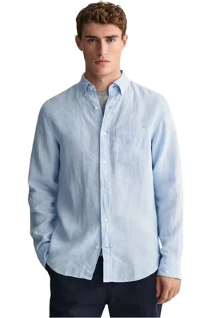 GANT Homme, Chemises, Bleu, Taille: M Chemise Décontractée en Lin