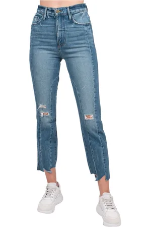 Frame Femme, Jeans, Bleu, Taille: W27 Le Sylvie Jagged Edge Jeans