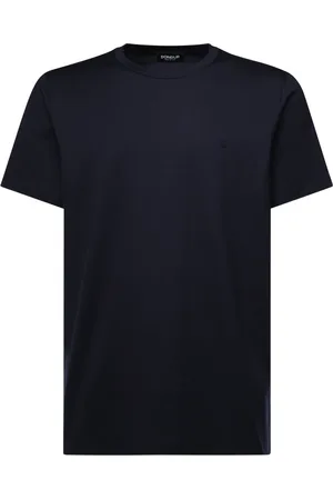 Dondup Homme, Tops, Bleu, Taille: M T-shirt Logo en Coton Manches Courtes