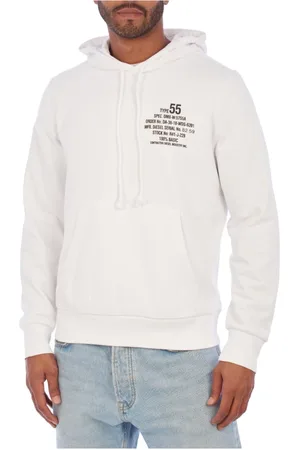 Diesel Homme, Sweatshirts et sweats à capuche, Blanc, Taille: M Sweat à Capuche Moderne avec Design Textuel