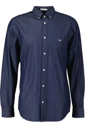 GANT Homme, Chemises, Bleu, Taille: S Chemise Indigo Boutonnée