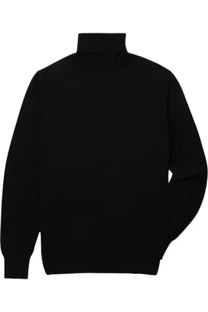 Brooks Brothers Homme, Pulls, Noir, Taille: S Pull Col Roulé en Laine Mérinos