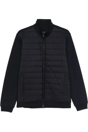 FAY Homme, Vestes, Noir, Taille: L Pull Zippé Matelassé à Col Montant