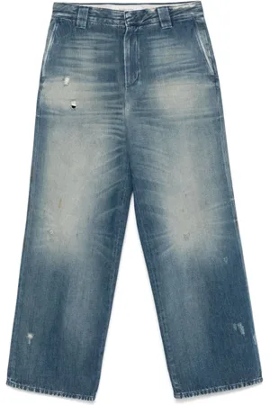 Golden Goose Homme, Jeans, Bleu, Taille: L Jean Bleu Prussien avec Fermeture Cachée