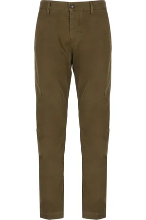 Dsquared2 Homme, Pantalons, Vert, Taille: L Pantalon Vert en Coton avec Passants de Ceinture