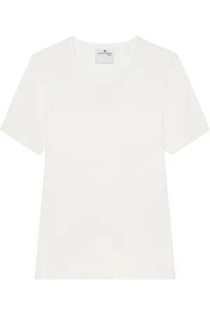 Courrèges Femme, Tops, Blanc, Taille: 36 FR T-Shirt en Coton