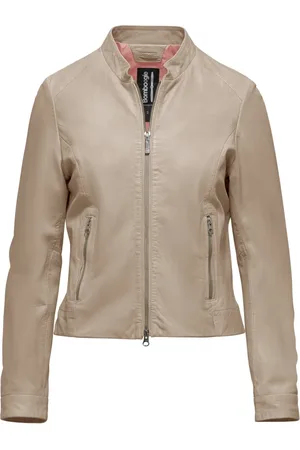 Bomboogie Femme, Vestes, Gris, Taille: 40 FR Blouson en cuir