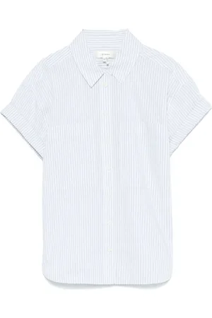Frame Femme, Blouses et Chemises, Bleu, Taille: 36 FR Chemise à Rayures Fines Boutonnée