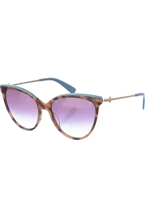 Longchamp Femme, Accessoires, Brun, Taille: ONE Size Lunettes de soleil ovales à monture métallique