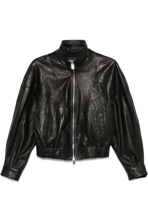 Dondup Femme, Vestes, Noir, Taille: 42 FR Veste Zippée Noire Col Montant Poches