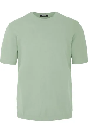 Bomboogie Homme, Tops, Vert, Taille: L Pull à Manches Courtes et Col Rond en Maille Délavée